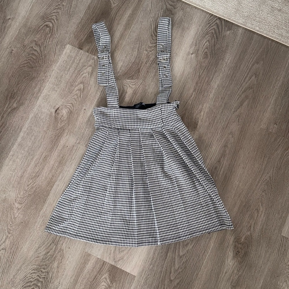 Forever 21 Black and White Suspenders Mini Dress Sz S